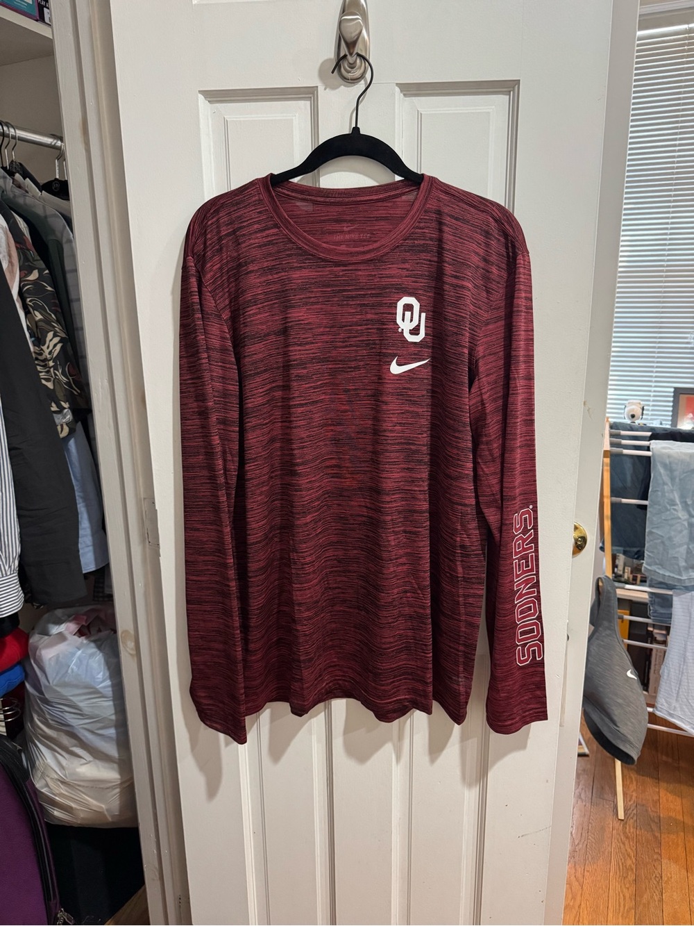 Nike Maroon OU Sooners Long-Sleeve Performance Tee